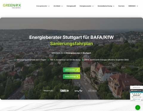 Website-Vorschau von GREENOX Group - Energieberatung