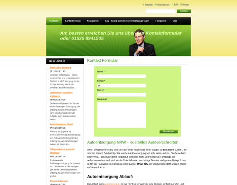 Website-Vorschau von Autoentsorgung NRW