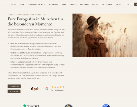 Website-Vorschau von Anja Jepsen Fotografie