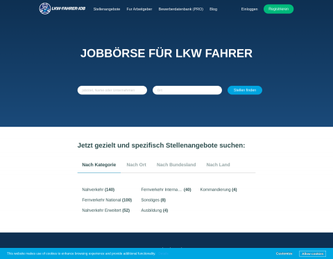 Website-Vorschau von LKW-FAHRER-JOB