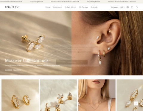 Website-Vorschau von Lisa Eleni - Schmuckmarke aus Wien
