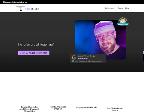 Website-Vorschau von DJ Service Plattenkellner