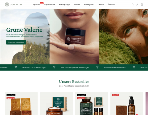 Website-Vorschau von Grüne Valerie - Naturkosmetik