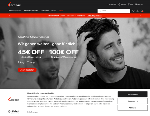Vorschau von Lordhair Webshop für hochwertigen Haarersatz