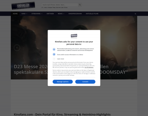 Website-Vorschau von Kinoprogramm & Streamingguide