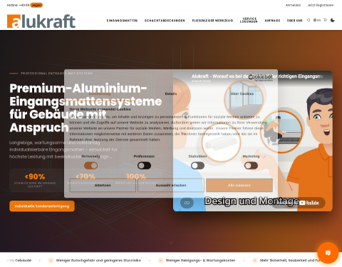 Website-Vorschau von Alukraft GmbH