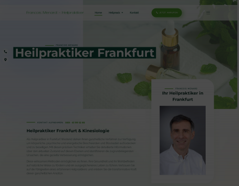 Website-Vorschau von Heilpraxis & Kinesiologie in Frankfurt