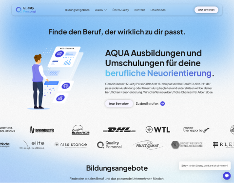 Website-Vorschau von Quality-Personal: AQUA OÖ Ausbildung & Umschulung