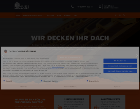 Website-Vorschau von Deine Hanse Dachdeckerei GmbH