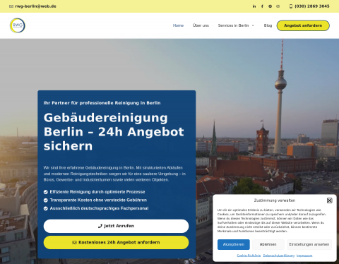 Website-Vorschau von RWG Gebäudereinigung Berlin
