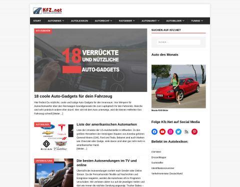 Website-Vorschau von KfzNet Autonews