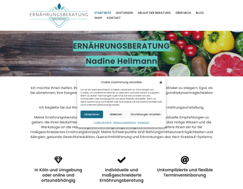 Website-Vorschau von Ernährungsberatung Nadine Hellmann