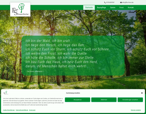 Website-Vorschau von Forstunternehmen und Baumpflegefachbetrieb
