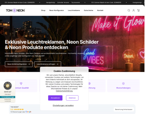 Website-Vorschau von TOM NEON