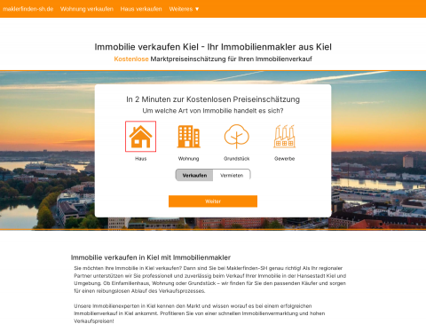 Website-Vorschau von Immobilie verkaufen Kiel
