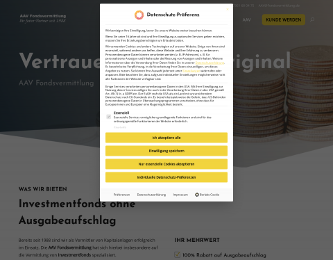 Website-Vorschau von AAV Fondsvermittlung GmbH & Co. KG