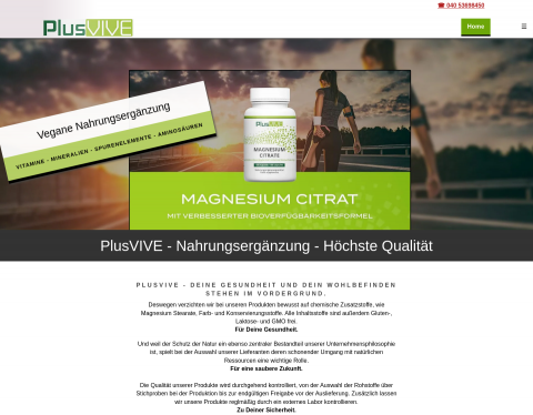 Website-Vorschau von Nahrungsergänzung