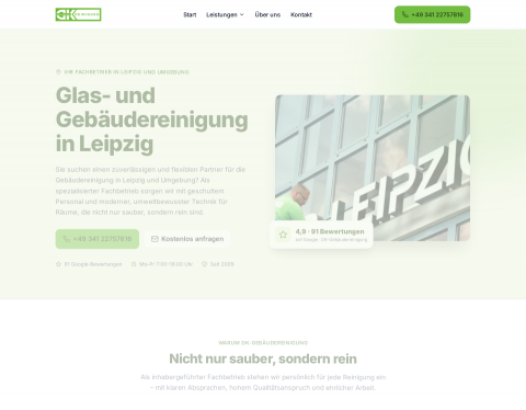 Website-Vorschau von DK-Reinigung - Reinigungsfirma Leipzig