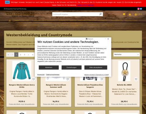 Website-Vorschau von Western-Shop
