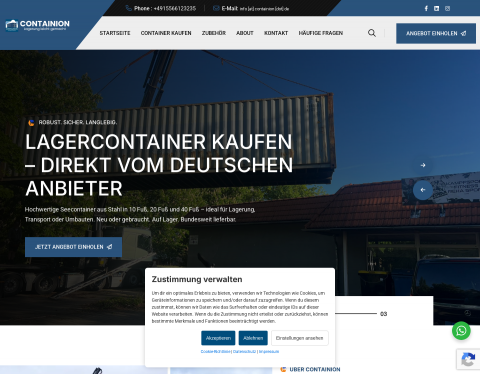 Website-Vorschau von Containion - Lagerung leicht gemacht