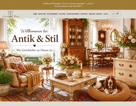 Website-Vorschau von Antik und Stil