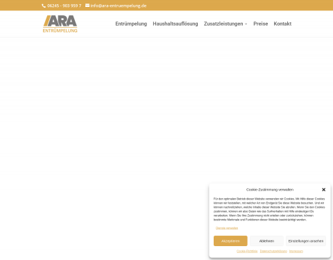 Website-Vorschau von ARA Entrümpelung