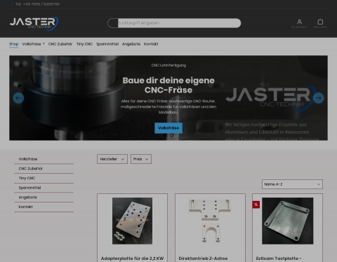 Website-Vorschau von Jaster CNC Technik GmbH