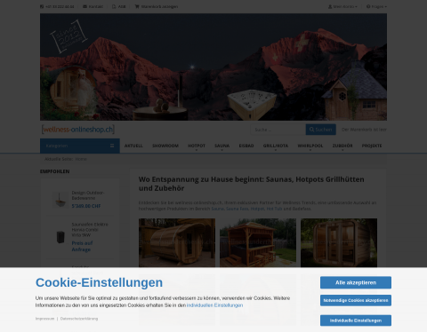 Website-Vorschau von Wellness Onlineshop