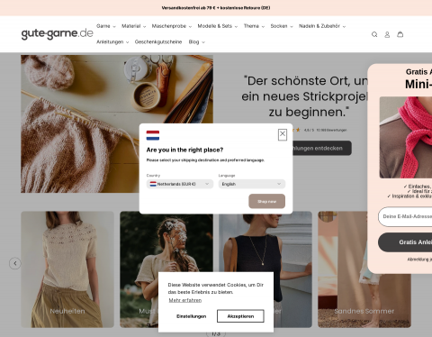 Website-Vorschau von Gute Garne