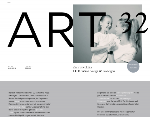 Website-Vorschau von ART 32 Dr. Kristina Varga & Kollegen Zahnmedizin