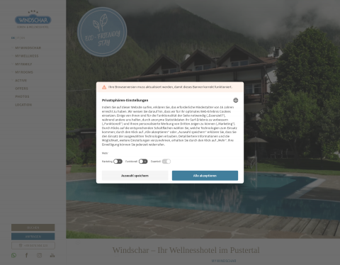 Website-Vorschau von Windschar Ferien & Wellness Hotel