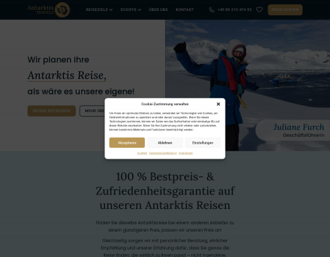 Website-Vorschau von AntarktisTravels