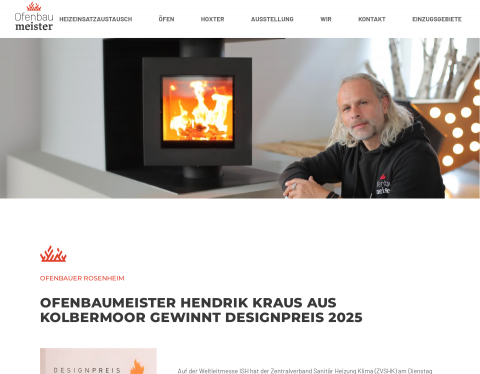 Website-Vorschau von Hendrik Kraus - Ofenbaumeister