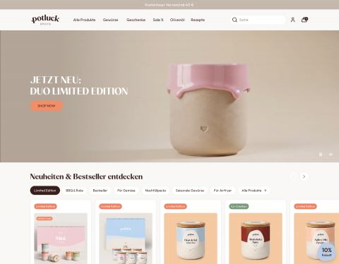 Website-Vorschau von Potluck GmbH