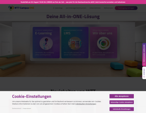Website-Vorschau von WTT CampusONE GmbH