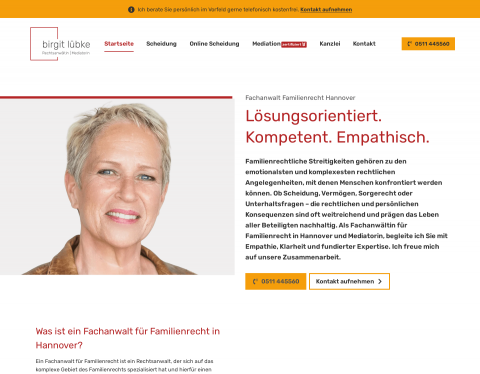 Website-Vorschau von Rechtsanwältin Birgit Lübke