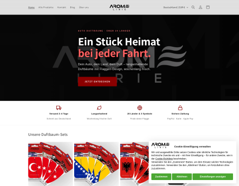 Website-Vorschau von aromelirie Länderflagen duftbäume