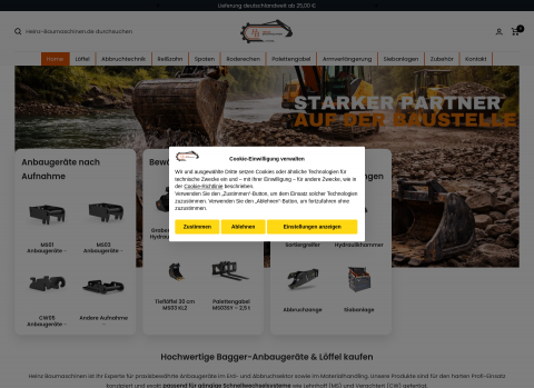 Website-Vorschau von Heinz Baumaschinen