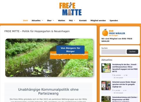 Website-Vorschau von Wählergruppe FREIE MITTE neuenhagen Hoppegarten