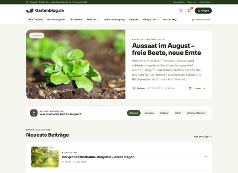 Website-Vorschau von Gartenblog - der original Garten Blog