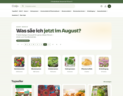 Website-Vorschau von Caipi - Samen und Saatgutversand