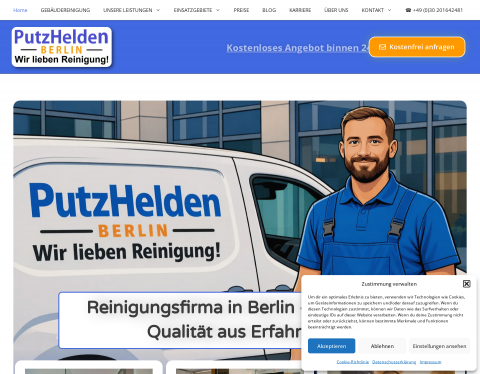 Website-Vorschau von Reinigungsfirma für Büros in Berlin