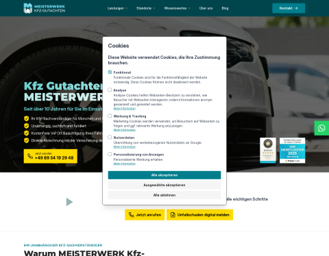 Website-Vorschau von Kfz Gutachter München