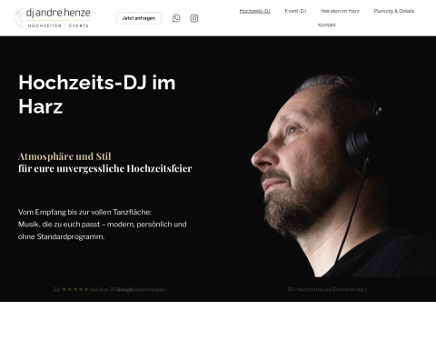 Website-Vorschau von DJ Andre Henze