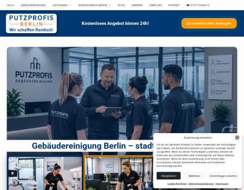 Website-Vorschau von Reinigungsfirma Putzprofis Berlin