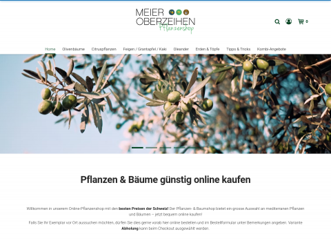 Website-Vorschau von Meier Oberzeihen Pflanzenshop