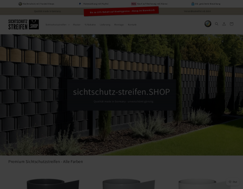 Website-Vorschau von Sichtschutz-Streifen für Doppelstabmatten