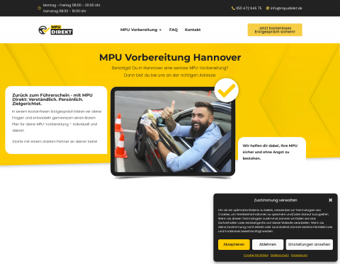 Website-Vorschau von MPU Vorbereitung Hannover
