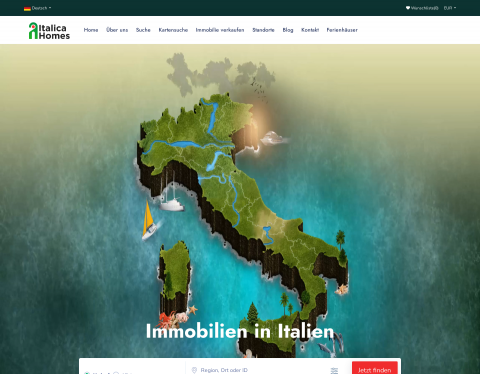 Website-Vorschau von ItalicaHomes – Exklusive Immobilien in Italien