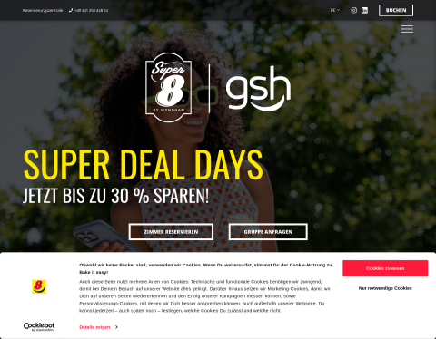Website-Vorschau von Super 8 by Wyndham Augsburg